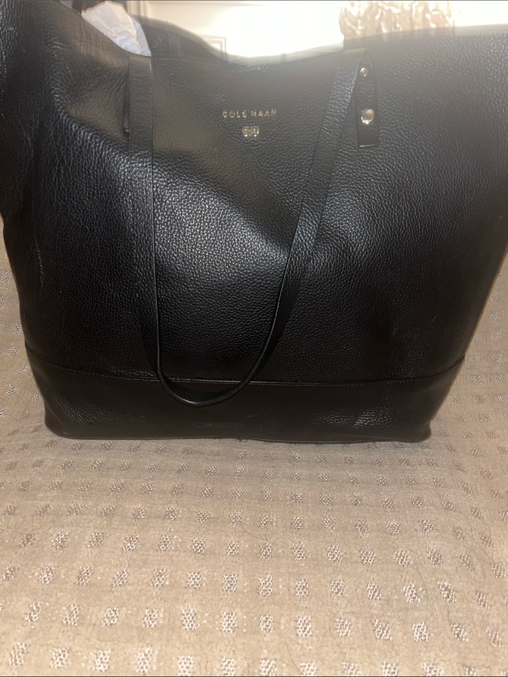 Cole Haan Black Pebbled Leather Tote